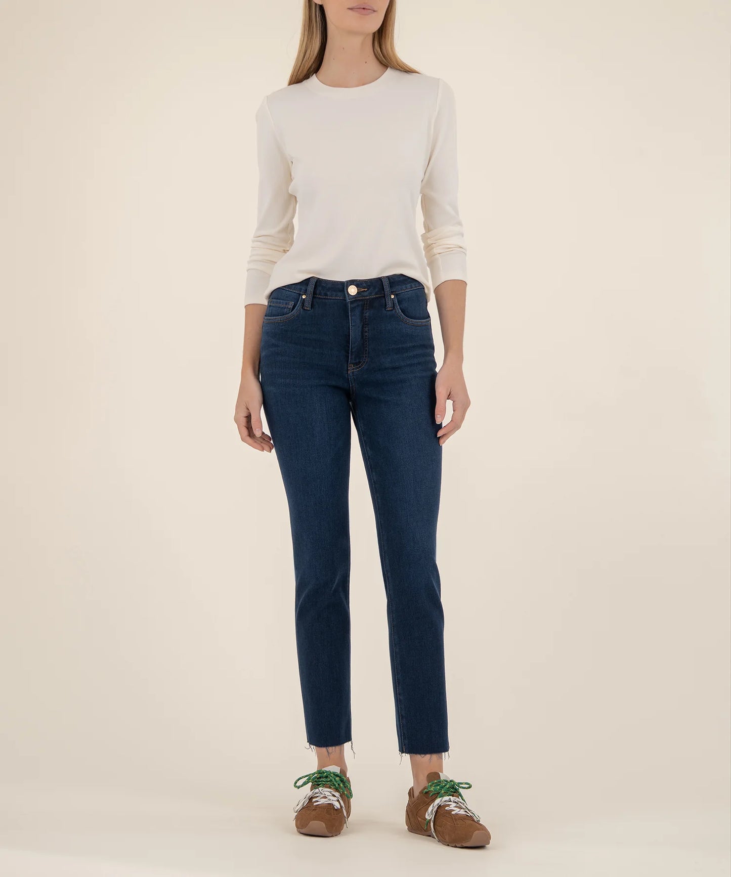 KUT- Reese High Rise Ankle Straight Jean - Courageous