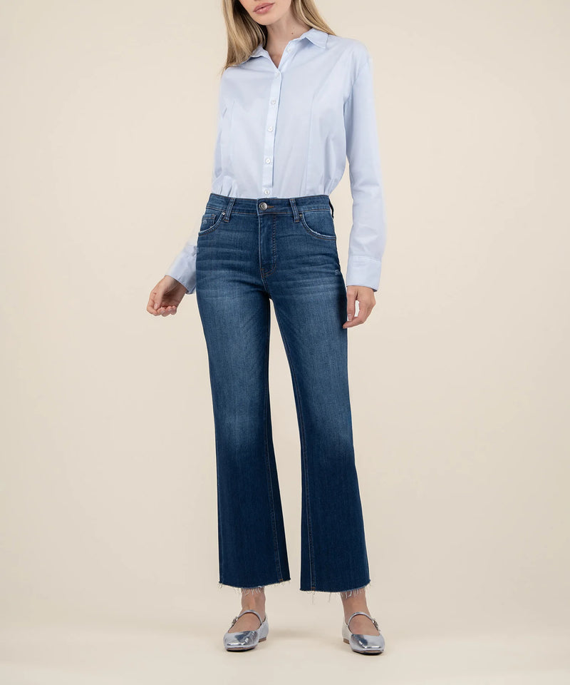 KUT- Kelsey High Rise Ankle Flare Jeans-Royal