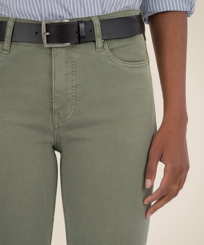KUT- Kelsey High Rise Ankle Flare Jeans- Sage Green