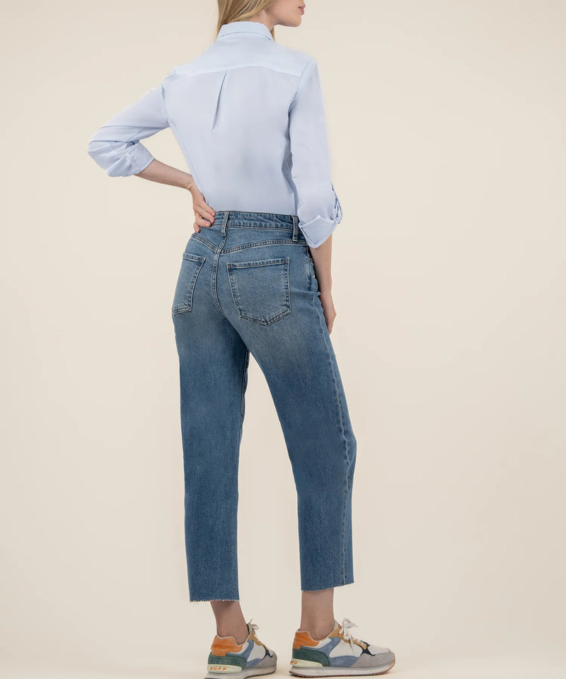 KUT- Fay High Rise Ankle Straight Jean - Passionate