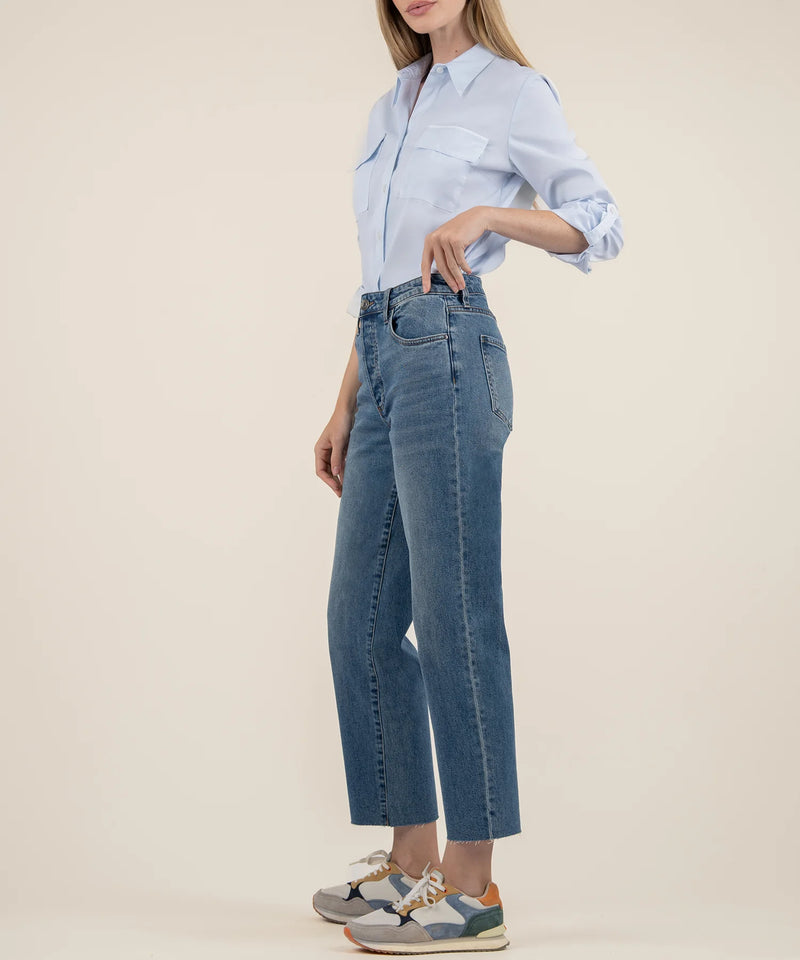 KUT- Fay High Rise Ankle Straight Jean - Passionate