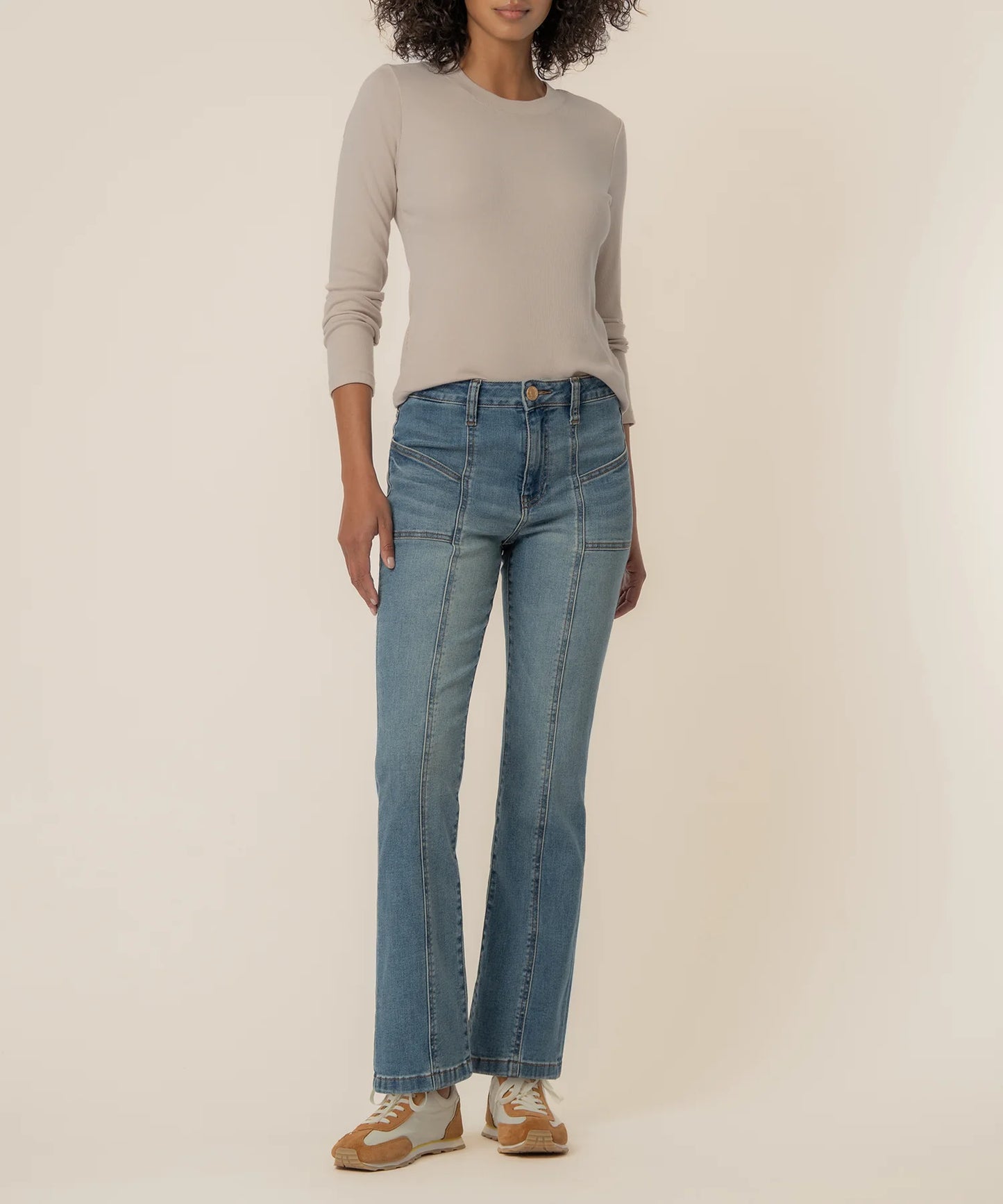 KUT- Kelsey High Rise Ankle Flare Jeans - Articulated