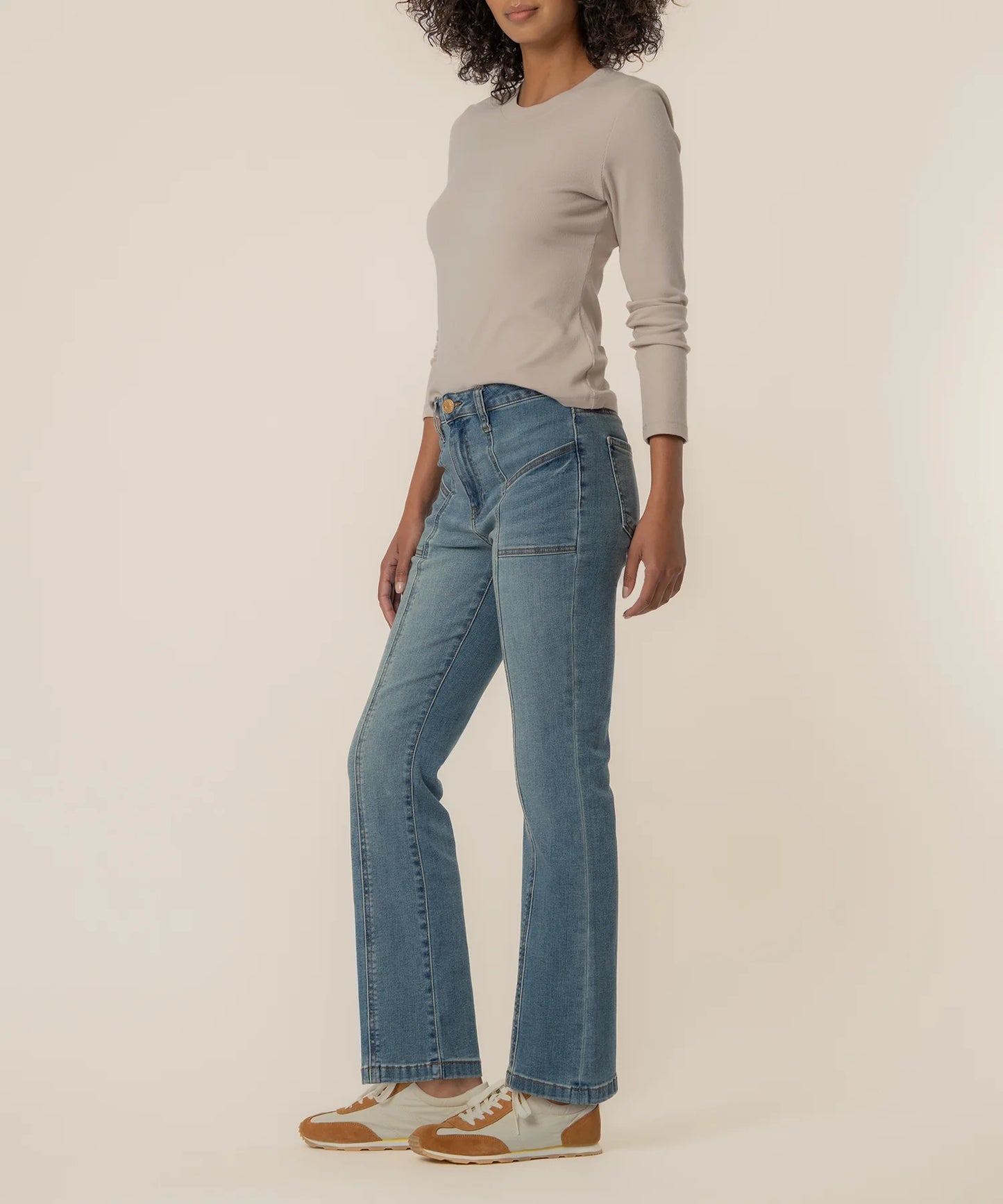 KUT- Kelsey High Rise Ankle Flare Jeans - Articulated