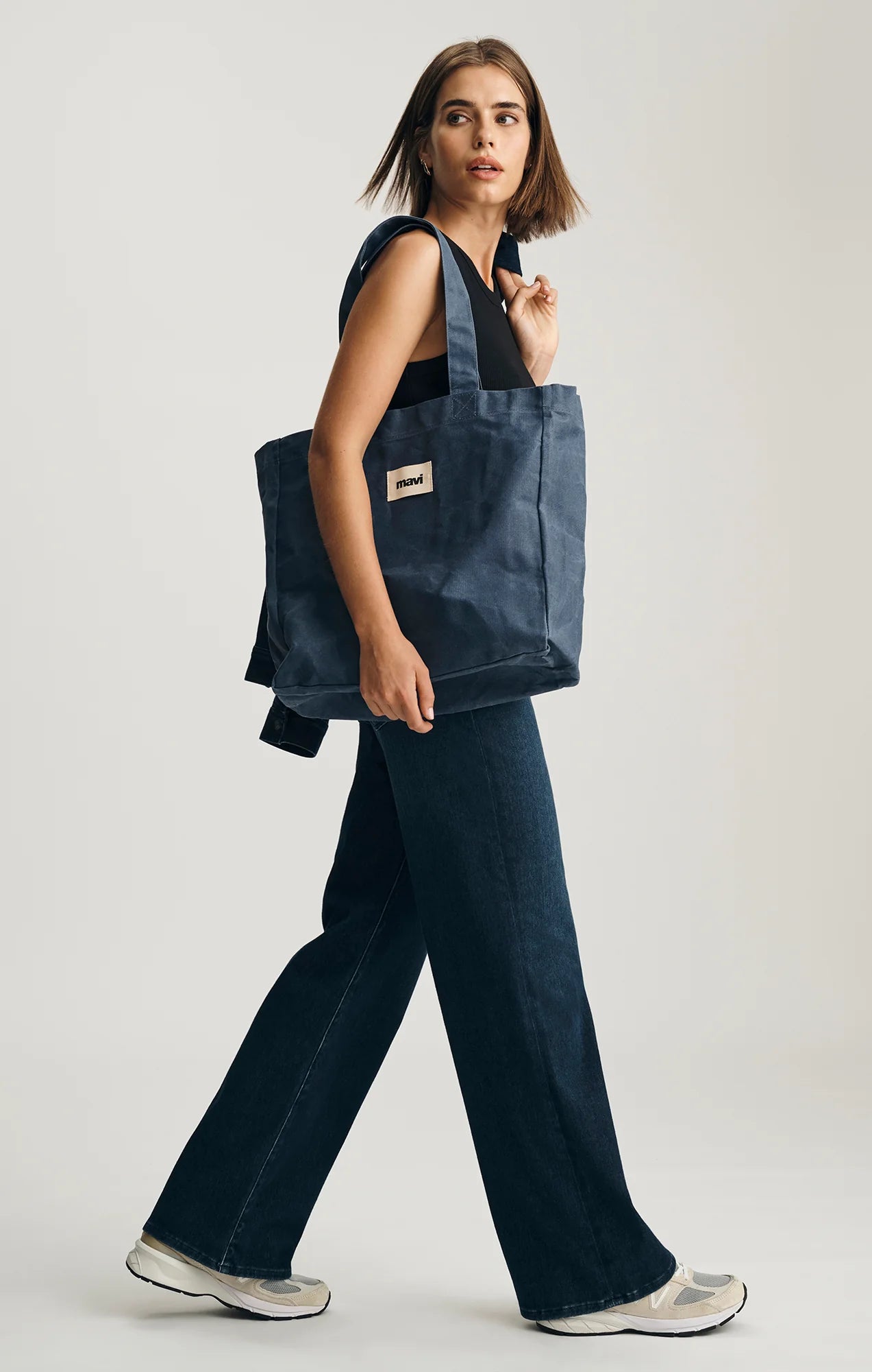 Mavi - Sabrina Dark Blue Wide Leg Mid Rise Jeans