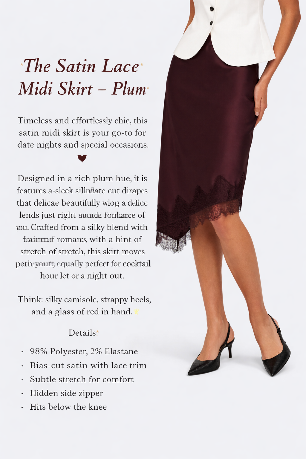 Only - Faraya Satin Lace Skirt