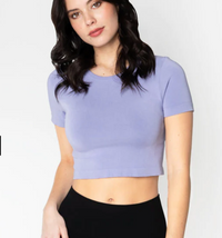 C'est Moi Bamboo Short Sleeve Crop Top