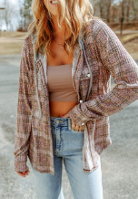 Lainey Plaid Hooded Shirt