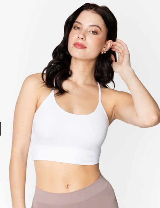 C'est Moi Bamboo Ribbed Cross Back Top