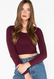 C'est Moi - Bamboo L/S Crop Scoop Neck Top