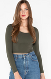 C'est Moi - Bamboo L/S Crop Scoop Neck Top