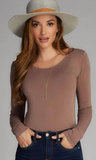 C'est Moi- Bamboo Long Sleeve Scoop Neck Top