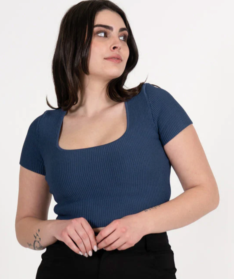 C'est Moi Ottoman Square Neck Top