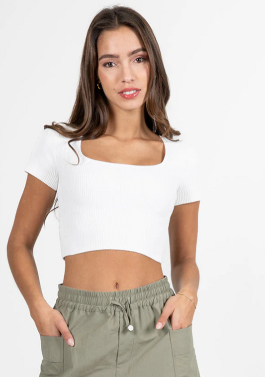 C'est Moi Ottoman Square Neck Top