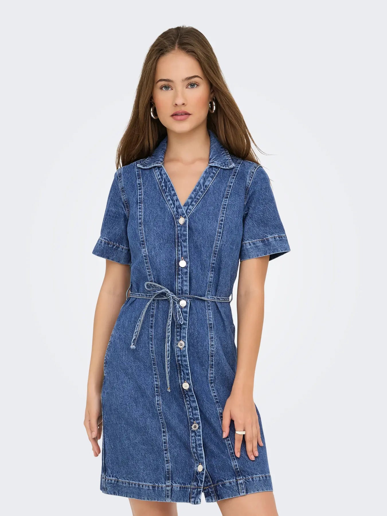 Only Fina Belted Denim Dress