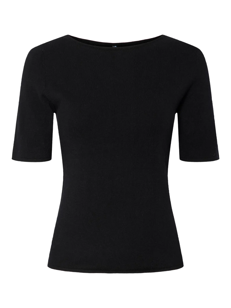 Pieces- Corina Short Sleeve Boatneck Knit Sweater