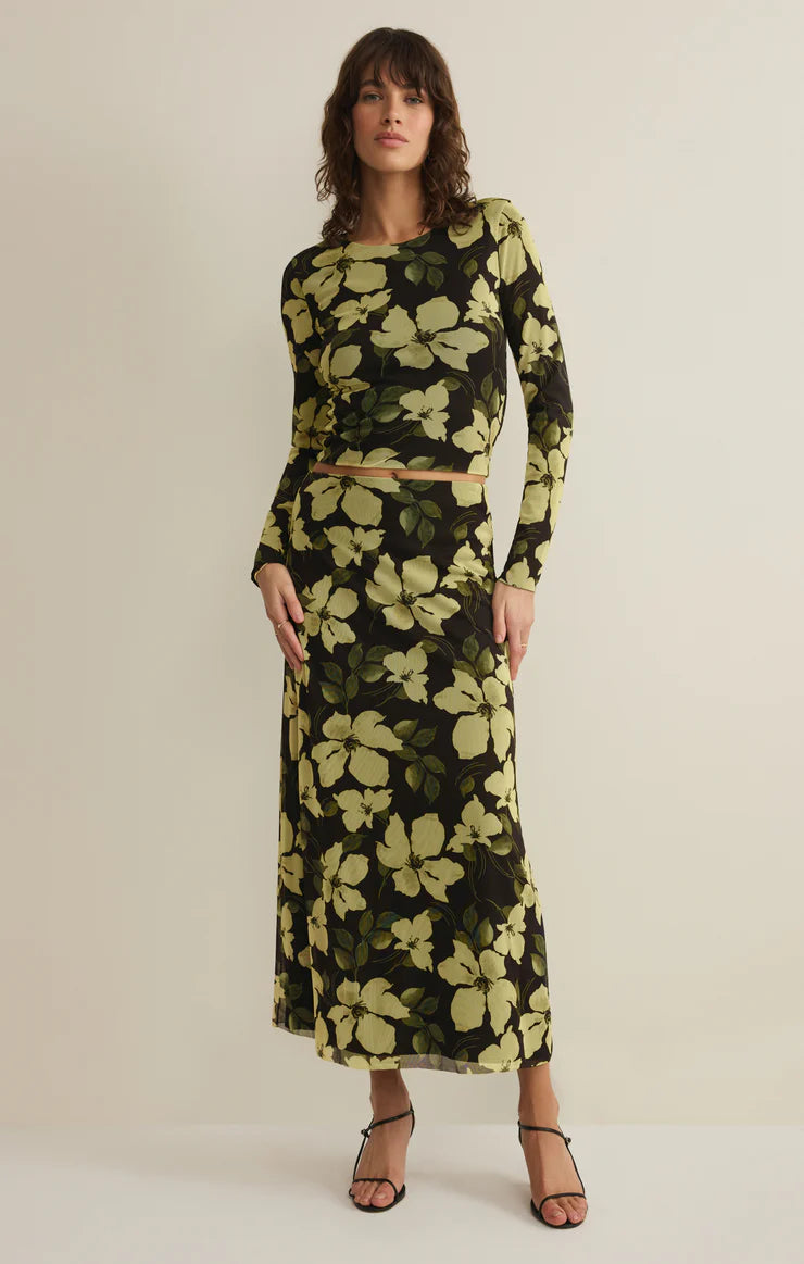 Z Supply - Eda Ren Floral Mesh Maxi Skirt