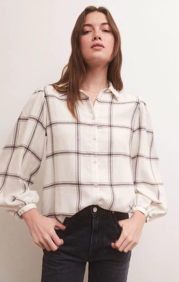 Z Supply- Overland Plaid Blouse