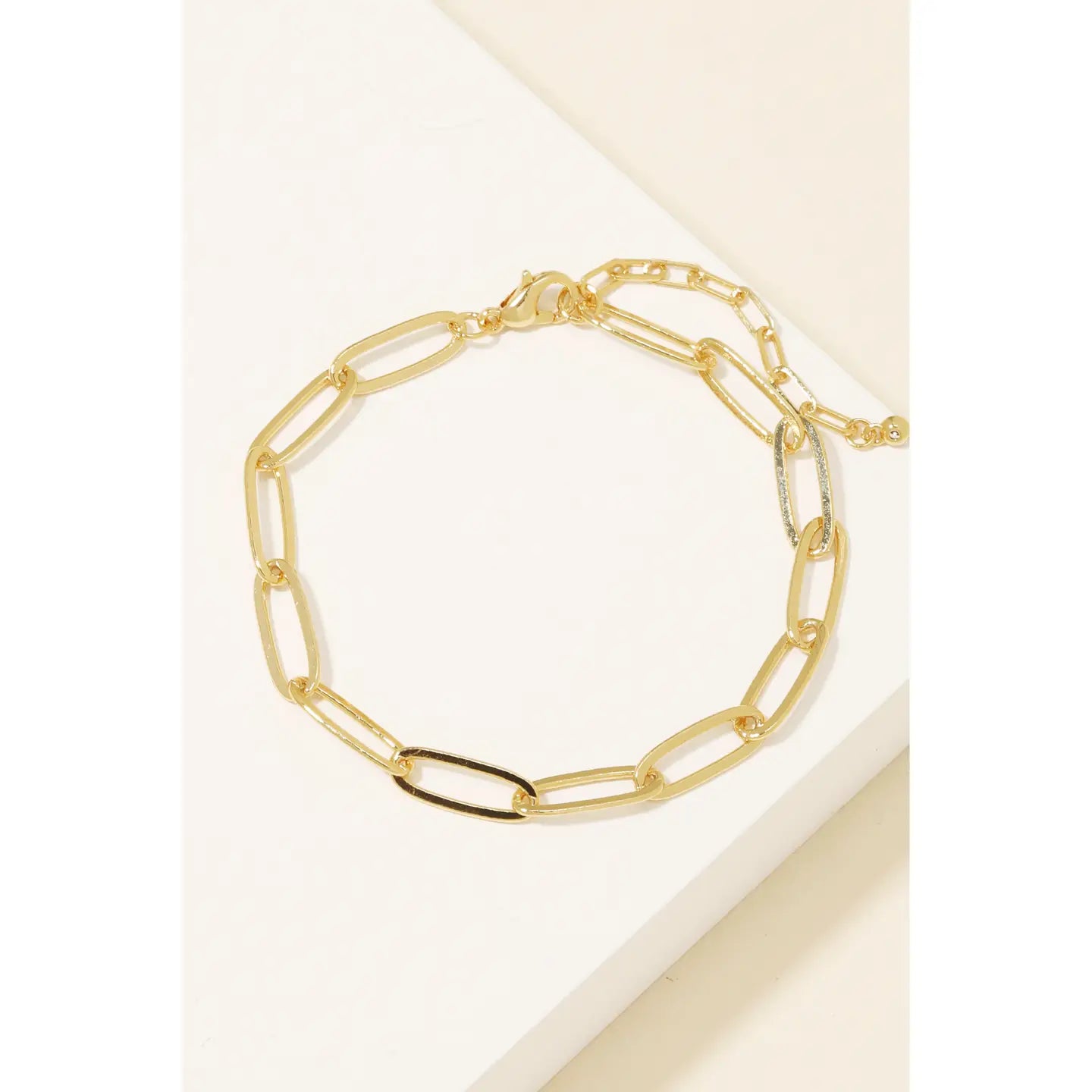 Gold Dipped Dainty Oval Chain Bracelet