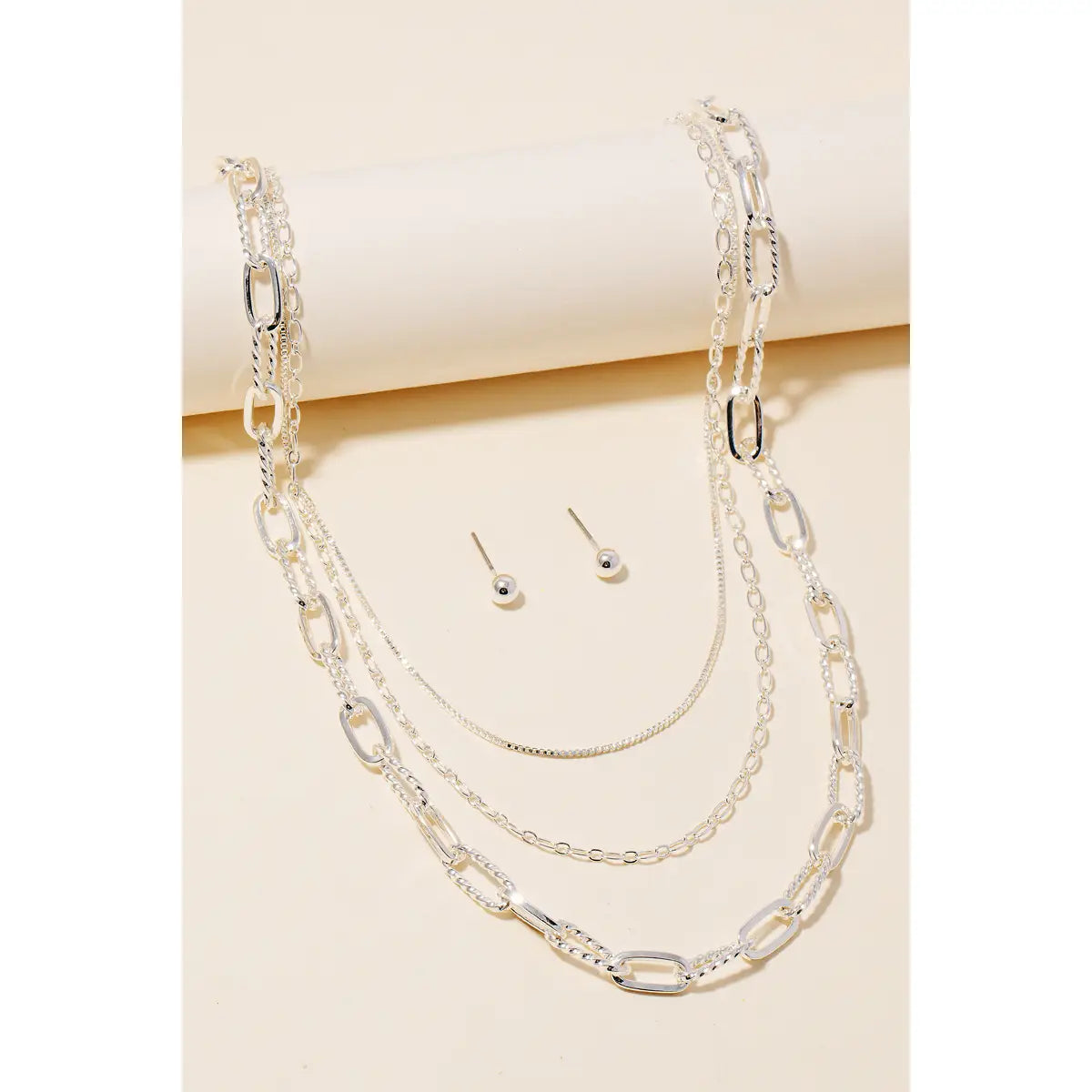 Mixed Layered Chains Necklace Set