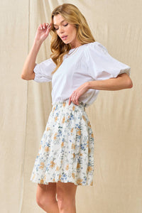 Marly Chiffon Floral Tiered Skirt