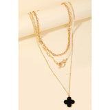 Clover Pendant Layered Necklace