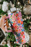 Floral Stainless Steel Cup 40 oz.