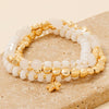 Pebble Stone Beaded Bracelet Set 3pc