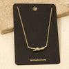 Pave Bar Knot Pendant Dainty Chain Necklace