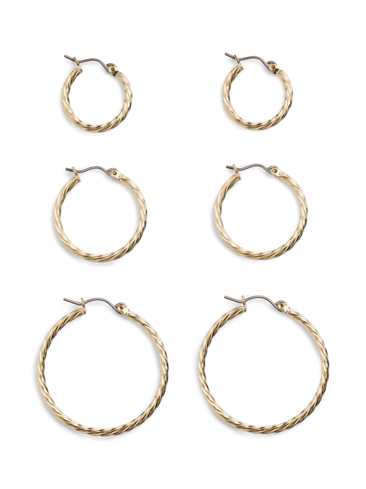 Pieces - Tabitha 3 pack Hoop Earring