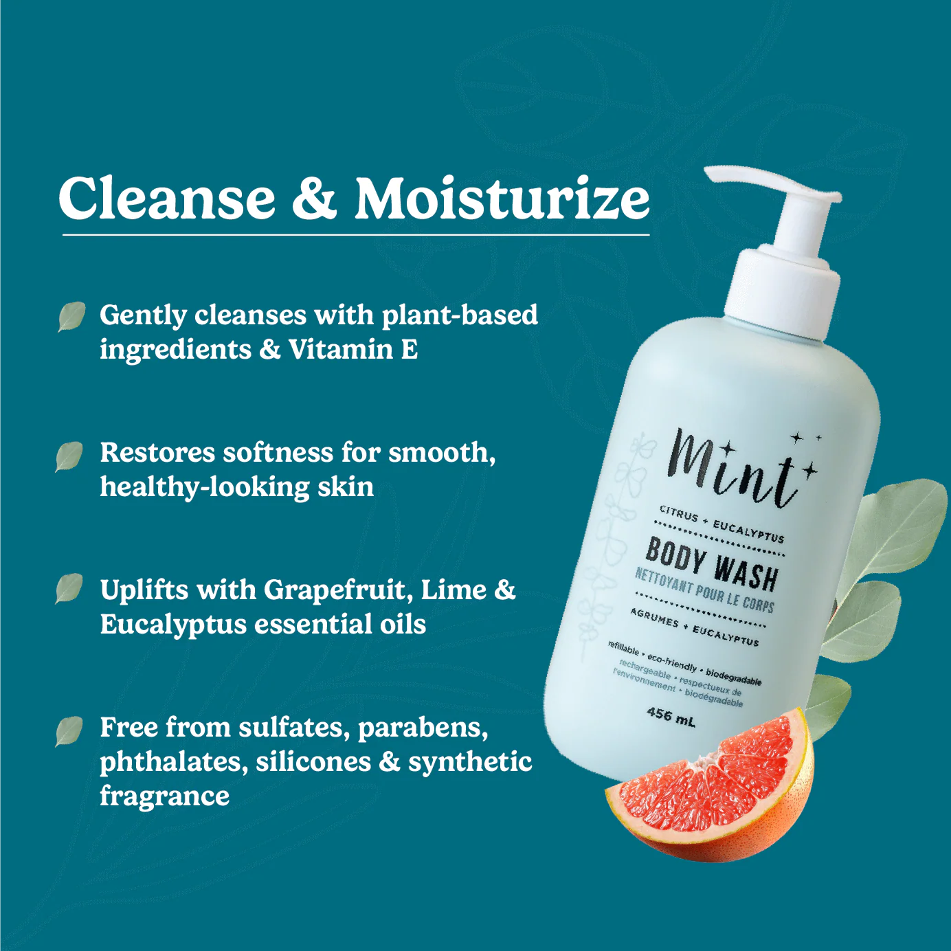 Mint Citrus + Eucalyptus Body Wash