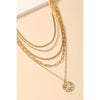 Multi Strand Chain Coin Pendant Necklace
