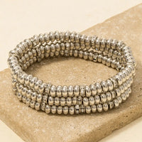 Rhinestone and Metallic Disc Beaded Bracelet