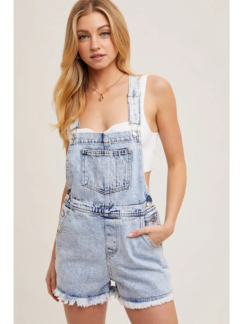 Frieda Fringe Overall Denim Short