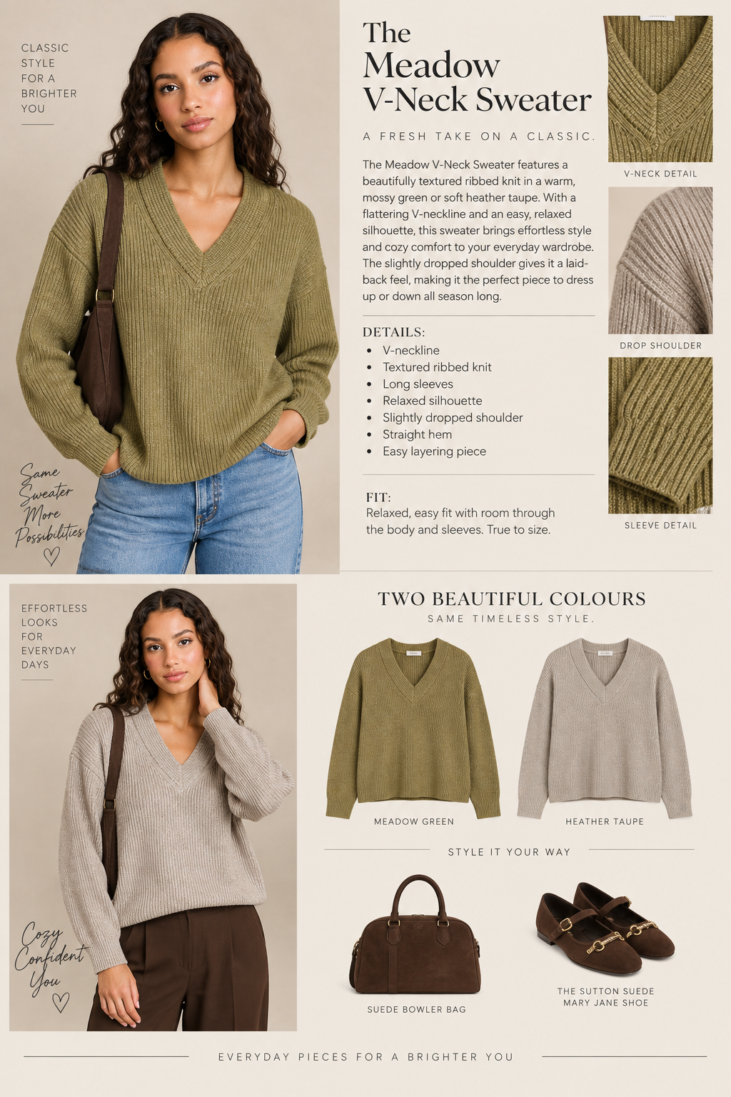 The Meadow V-Neck Sweater 🌿