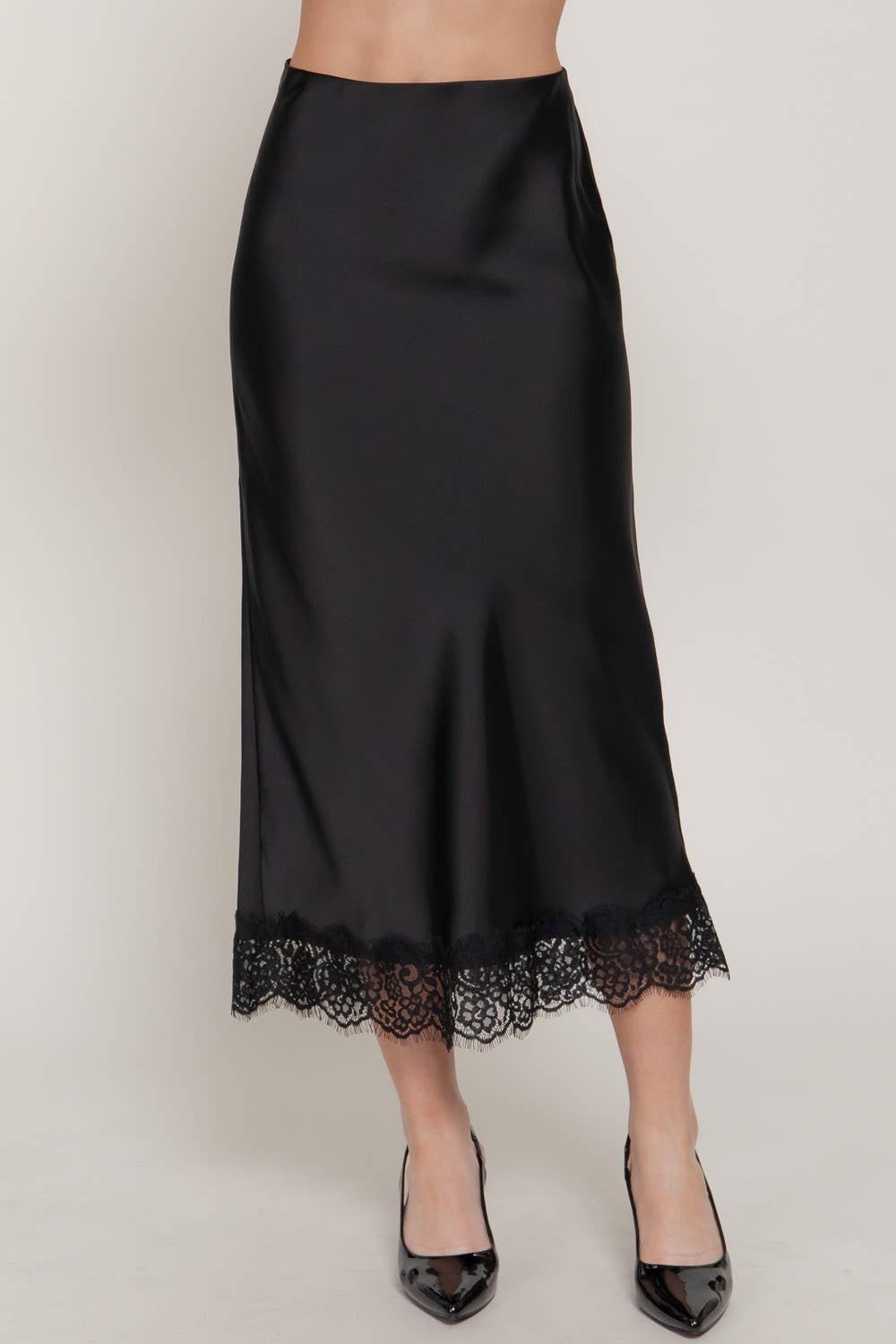 After Dark Satin Lace Skirt