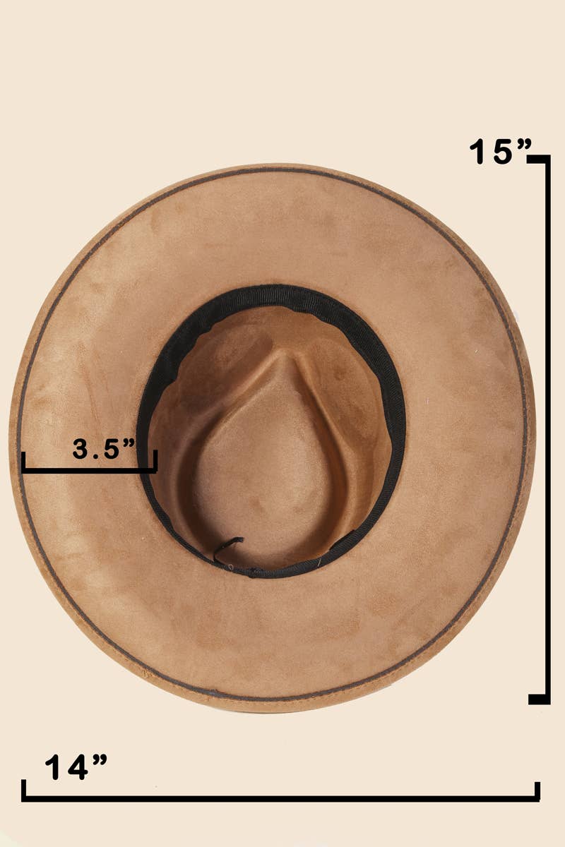 Embroidered Flower Strap Fedora Hat
