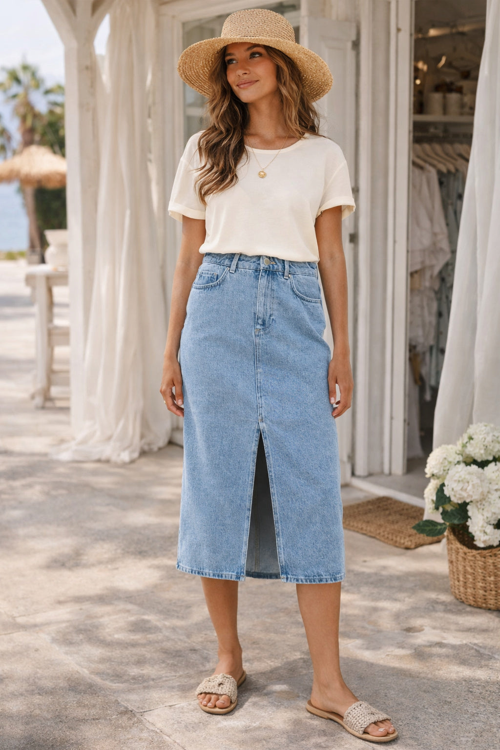 Only - Bianca Midi Denim Skirt