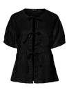 Pieces- Mabel 2/4 Jacquard Tie Front Top