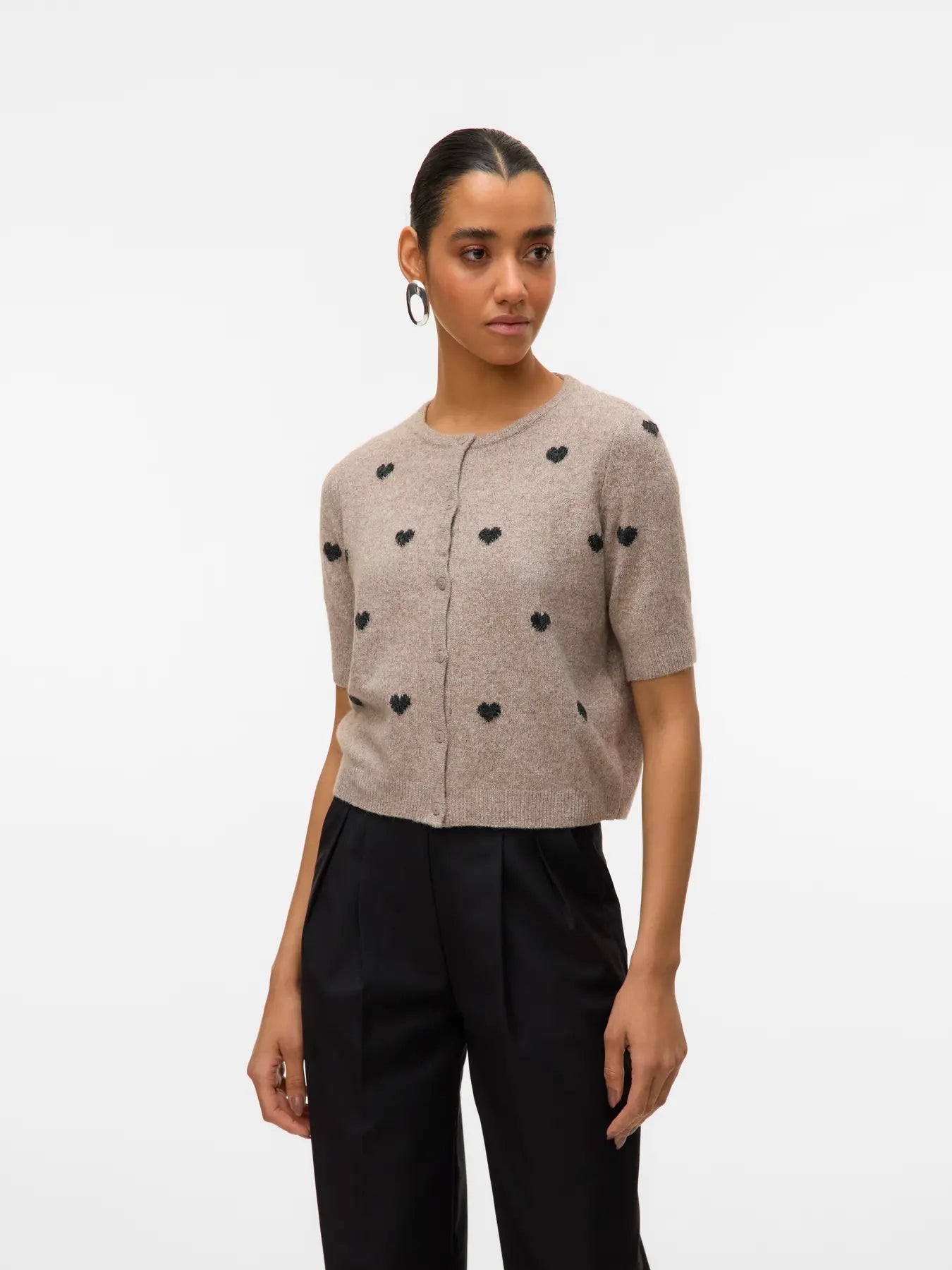 Vero Moda - Doffy Intarsia 2/4 O-Neck Cardigan