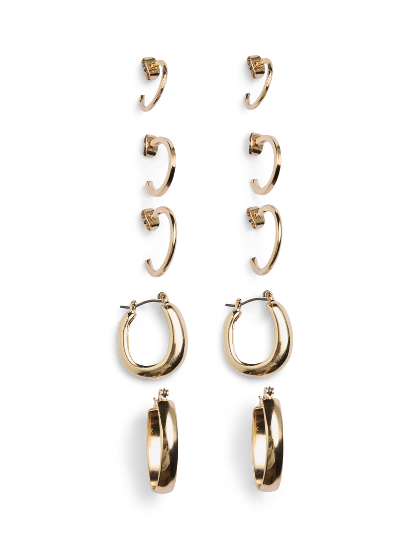 Pieces- Sally 5 pack Earring Set