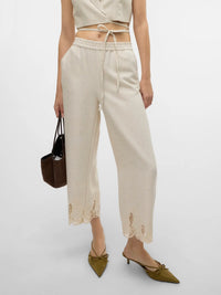Vero Moda Soffie Midrise Embroidered Culotte Pants