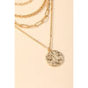 Multi Strand Chain Coin Pendant Necklace