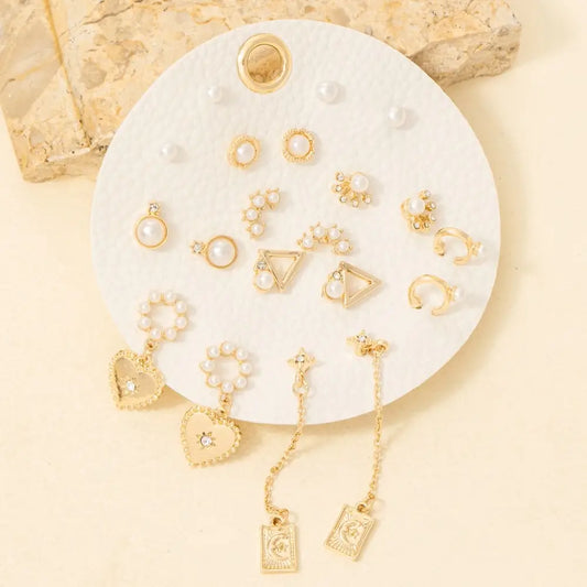 Assorted Pearl Earring 10 Pair