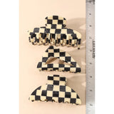 Checkered 3pc Hair Clips