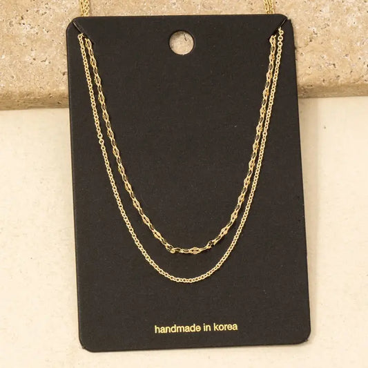 Layered Double Chain Necklace