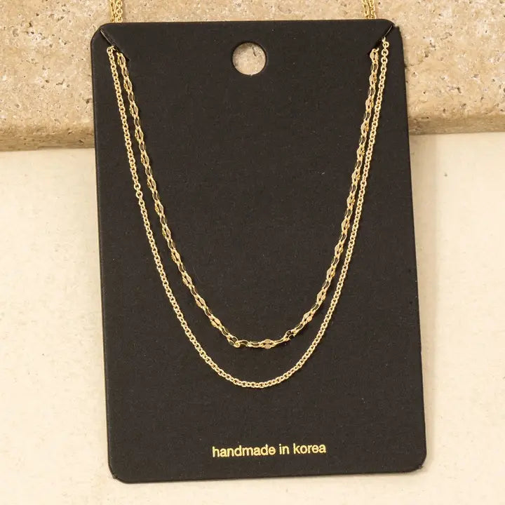Layered Double Chain Necklace