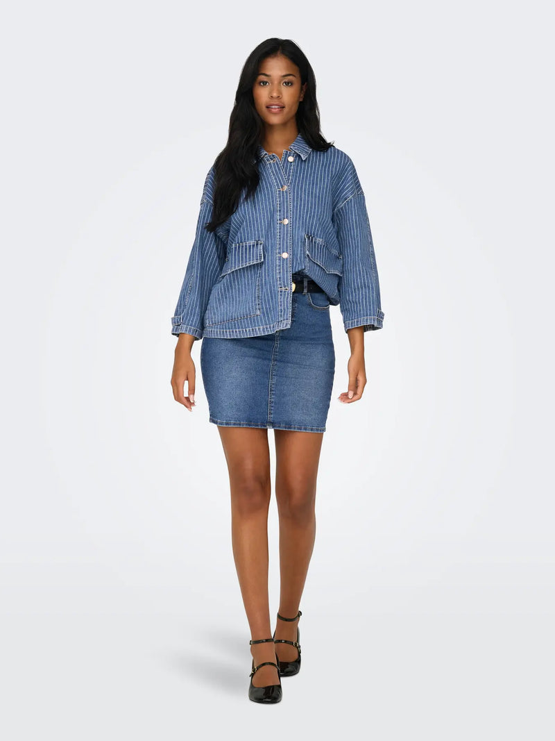 Only Wonder High Rise Short Denim Skirt