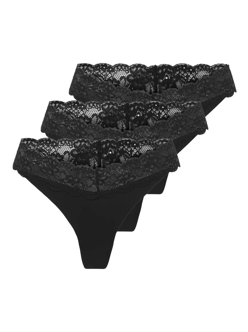 Only Chloe Lace Thong 3 pack