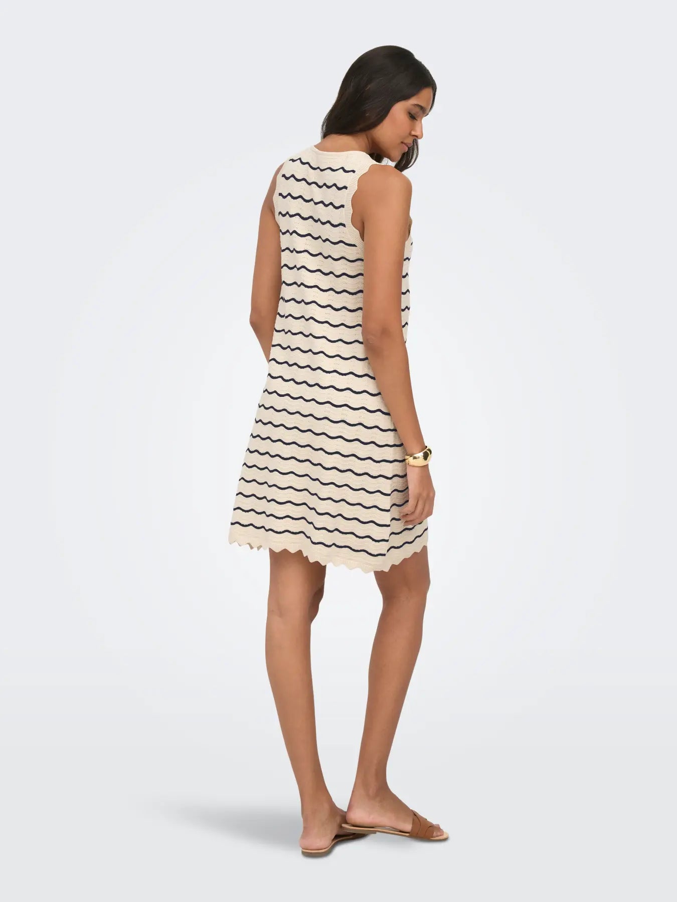 Only - Armilla Scalloped Stripe Knit Dress