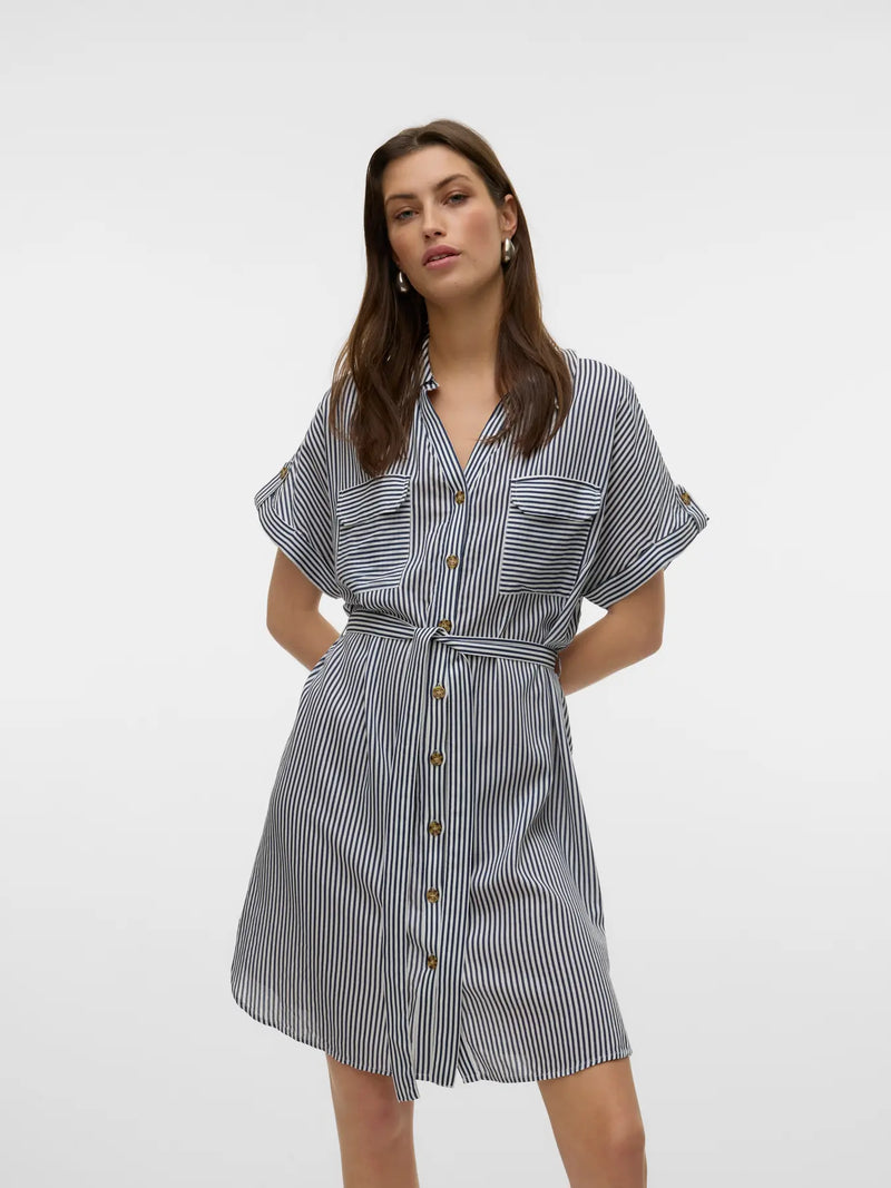 Vero Moda Bumpy Shirt Dress with Tie Belt